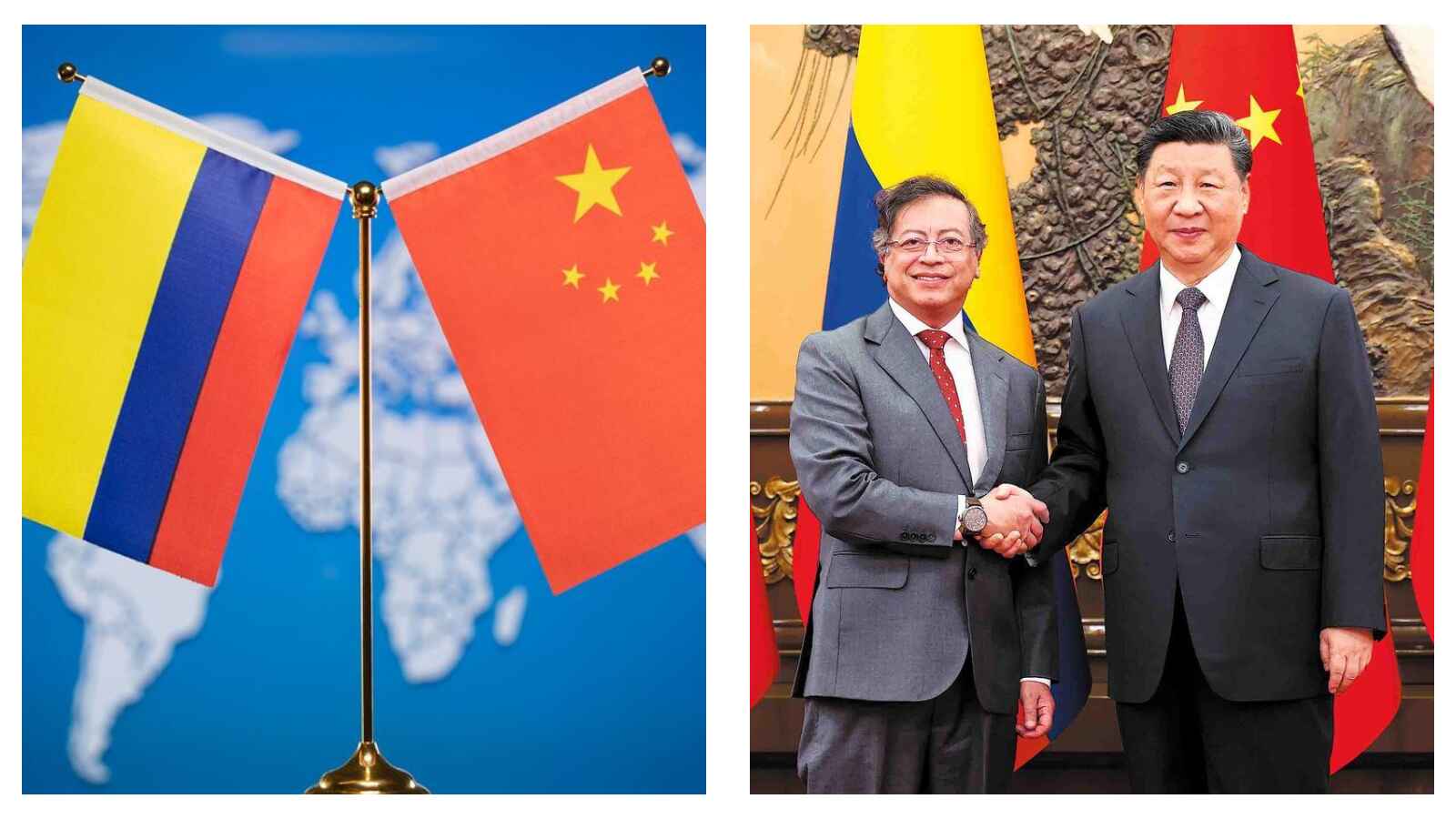 Colombian President Gustavo Petro and Chinese President Xi Xinping