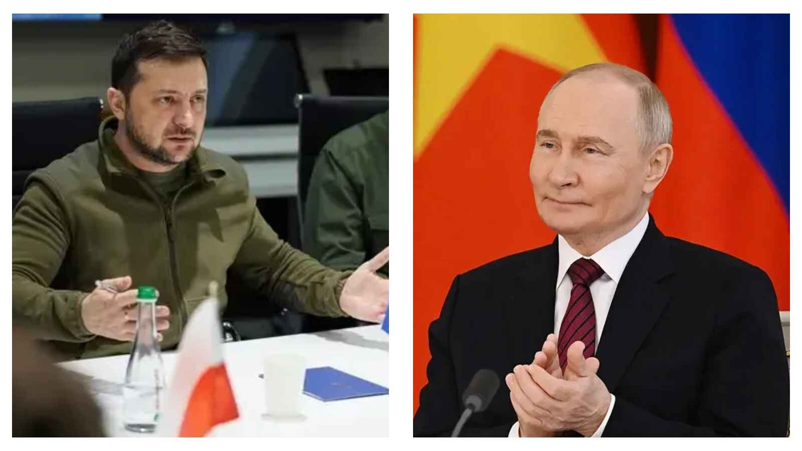 Ukrainian President Volodymyr Zelensky and Russian President Vladimir Putin