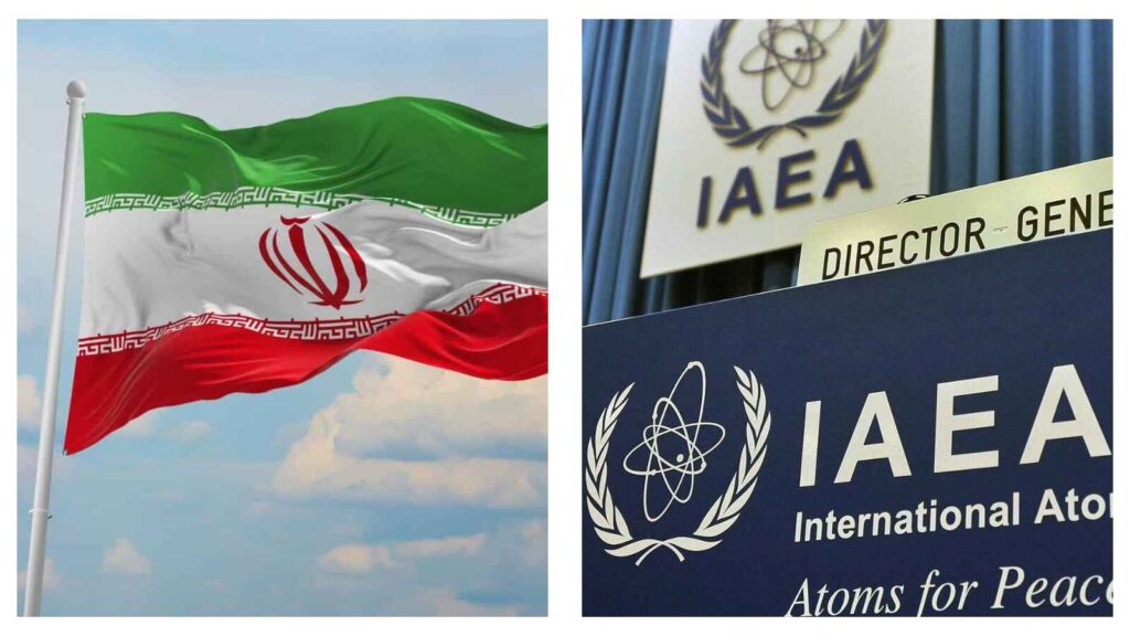 Iranian flag and International Atomic Energy Agency