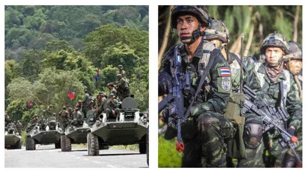 Thai and Cambodia armies