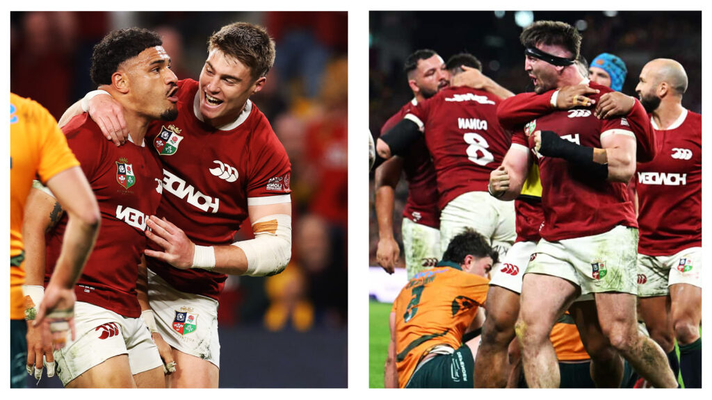 Lions players Sione Tuipulotu, Tommy Freeman and Tom Curry vs Australia Test 1