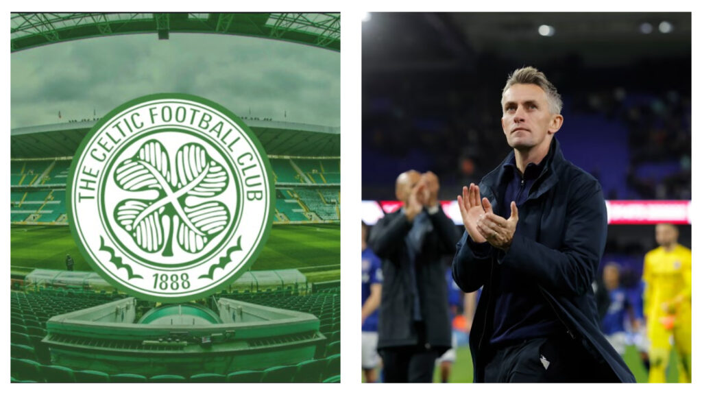 Celtic FC crest & Ipswich Town's Kieran McKenna