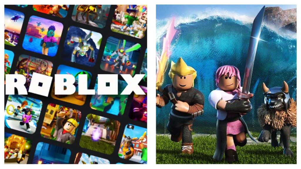 Roblox logo and characters