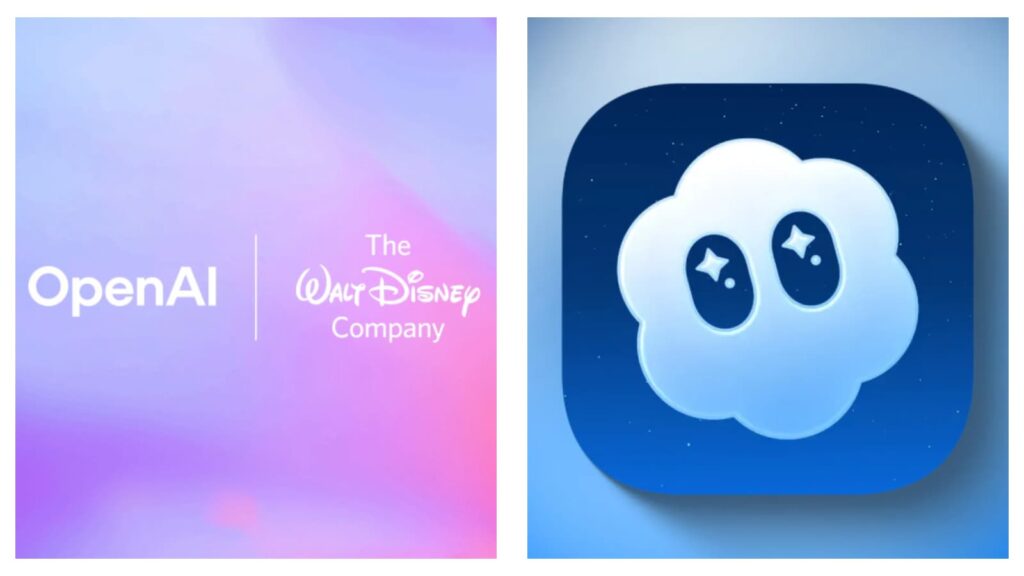 OpenAI and Disney logos & Sora logo