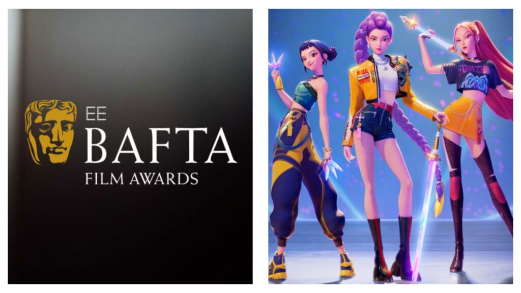 BAFTA Film Awards logo & KPop Demon Hunters characters