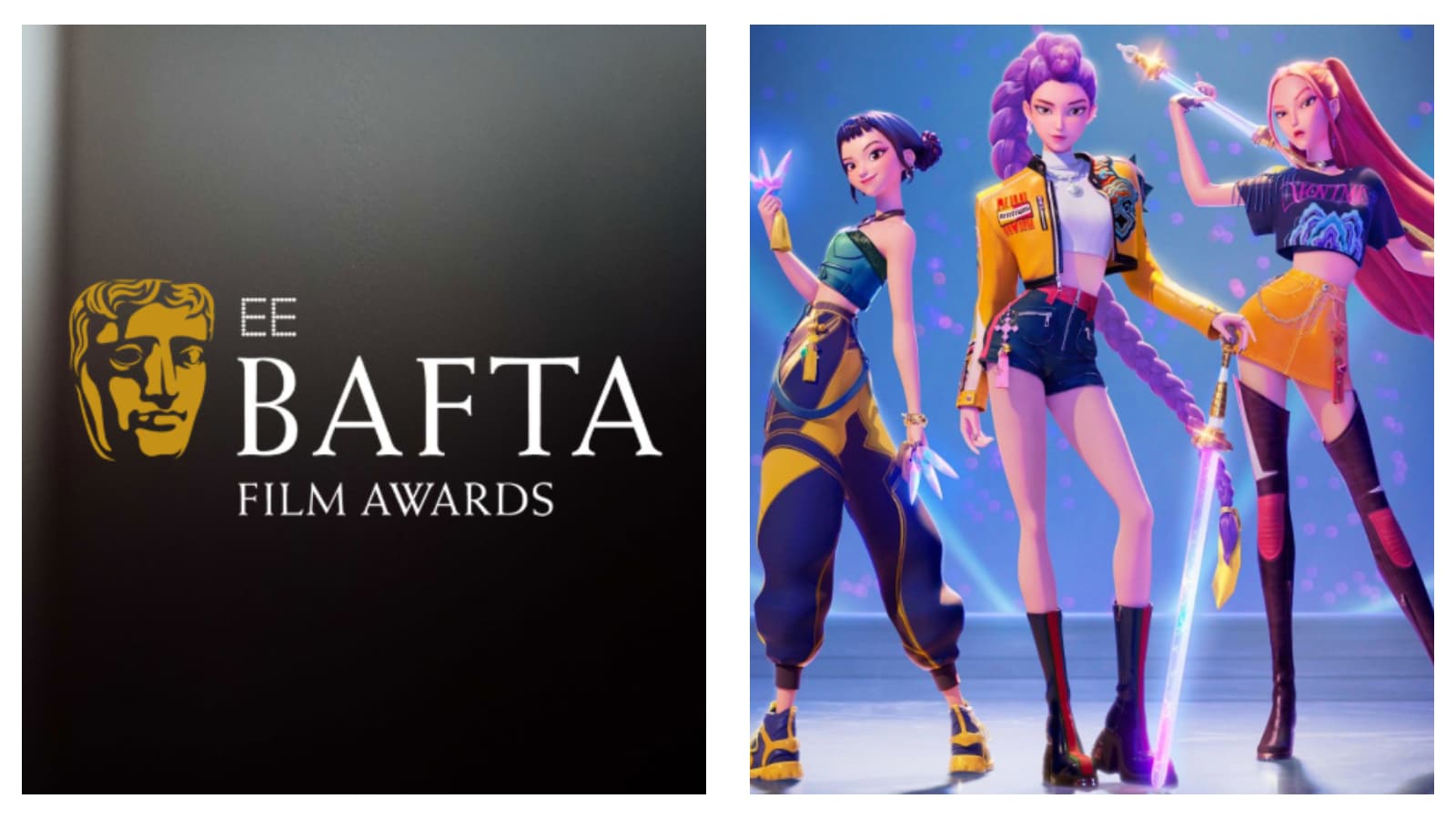 BAFTA Film Awards logo & KPop Demon Hunters characters