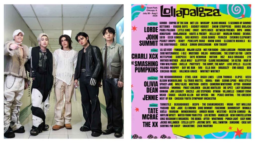SB19 boy band and Lollapalooza poster