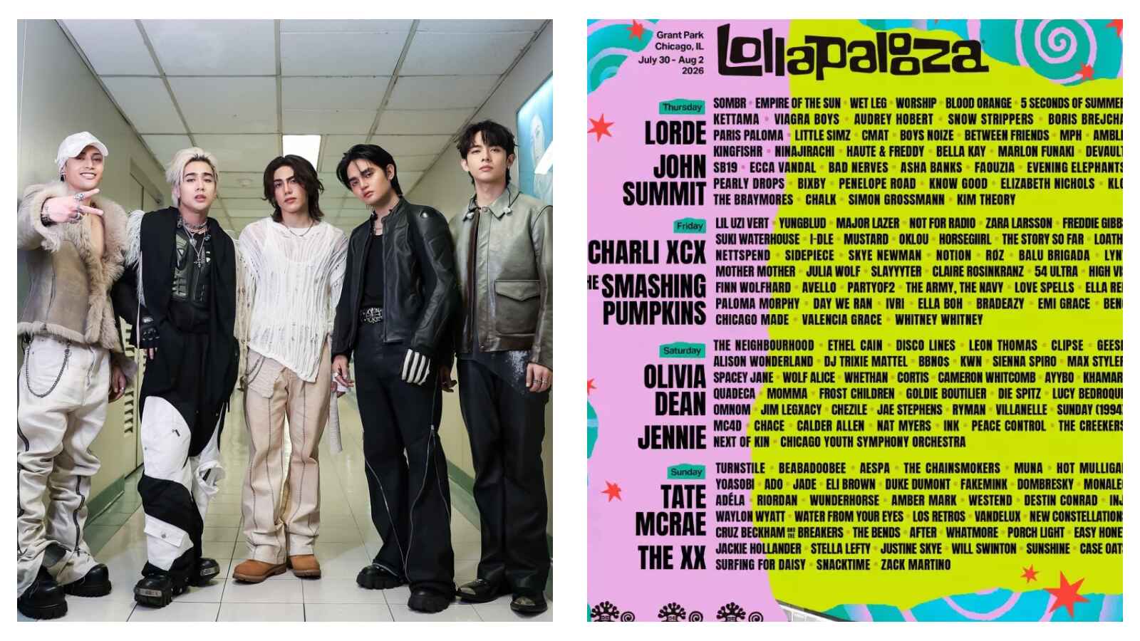 SB19 boy band and Lollapalooza poster