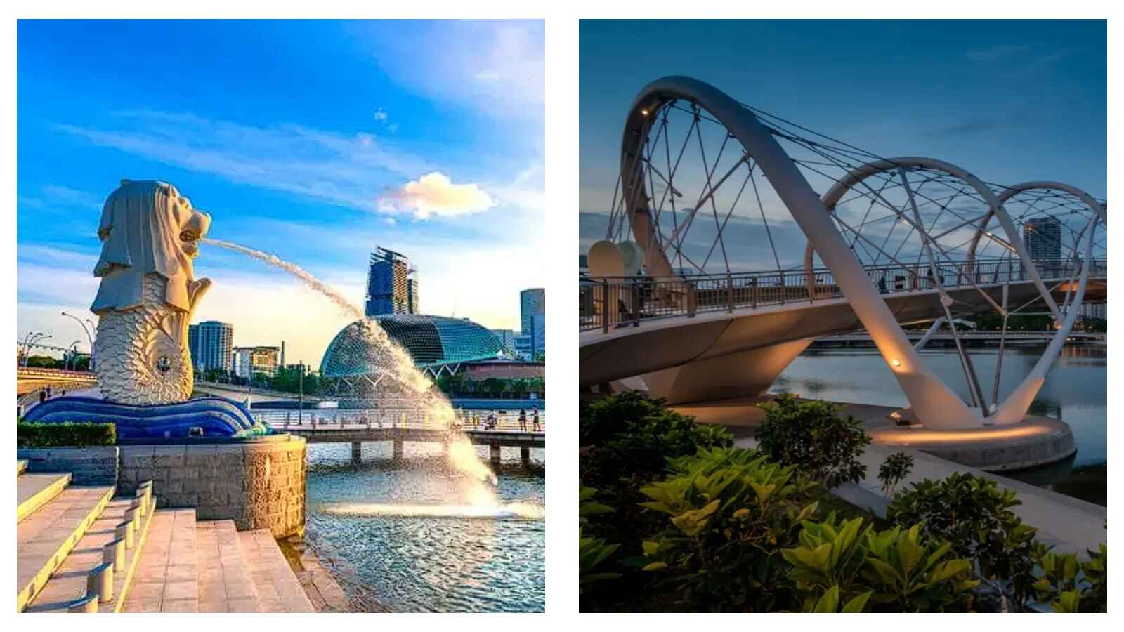Merlion Park and Helix Bridge Singapore