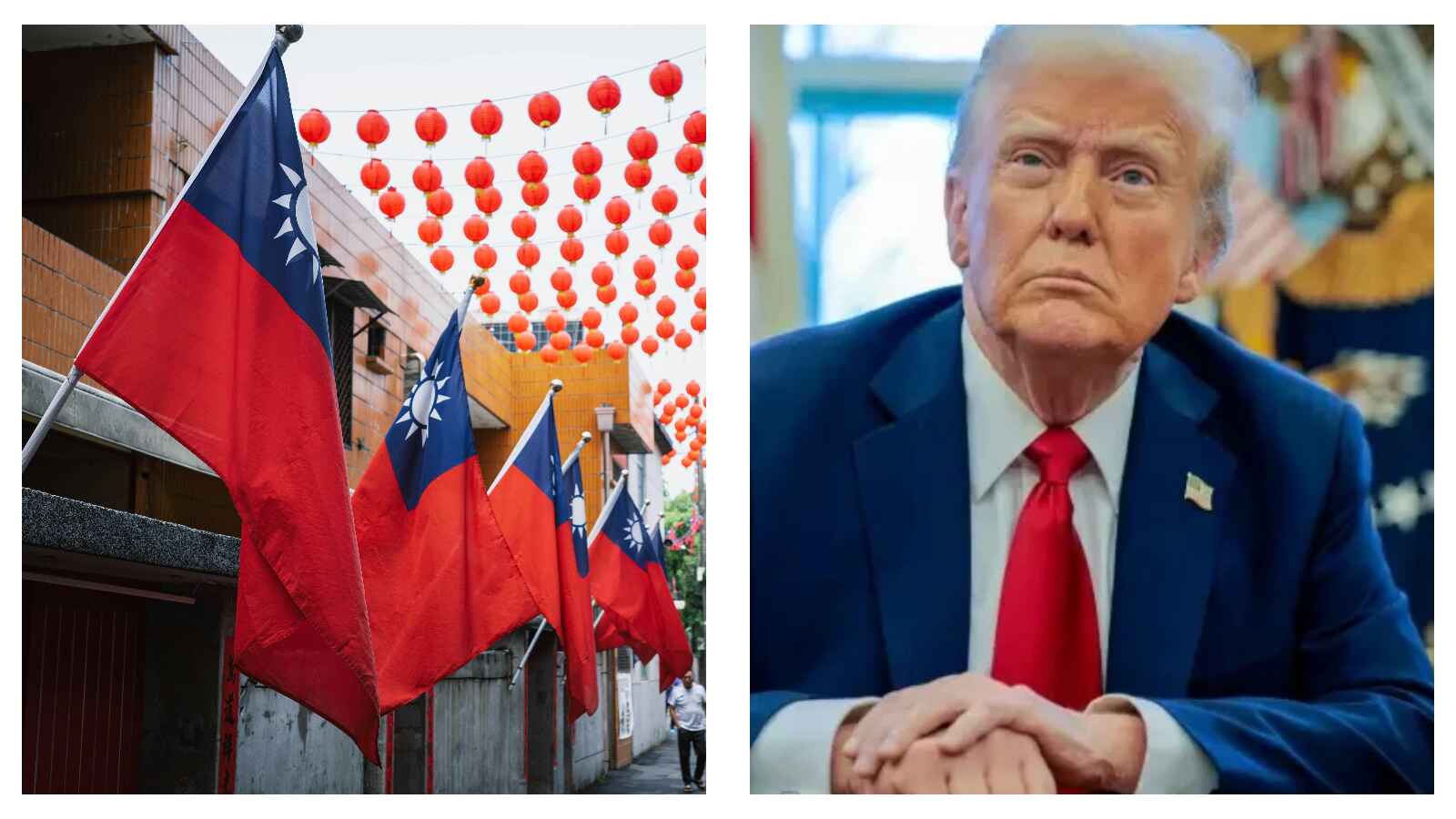Taiwan flags and Trump