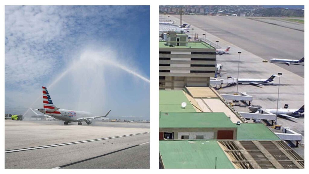 USA to Venezuela flight and Simon Bolivar Airport