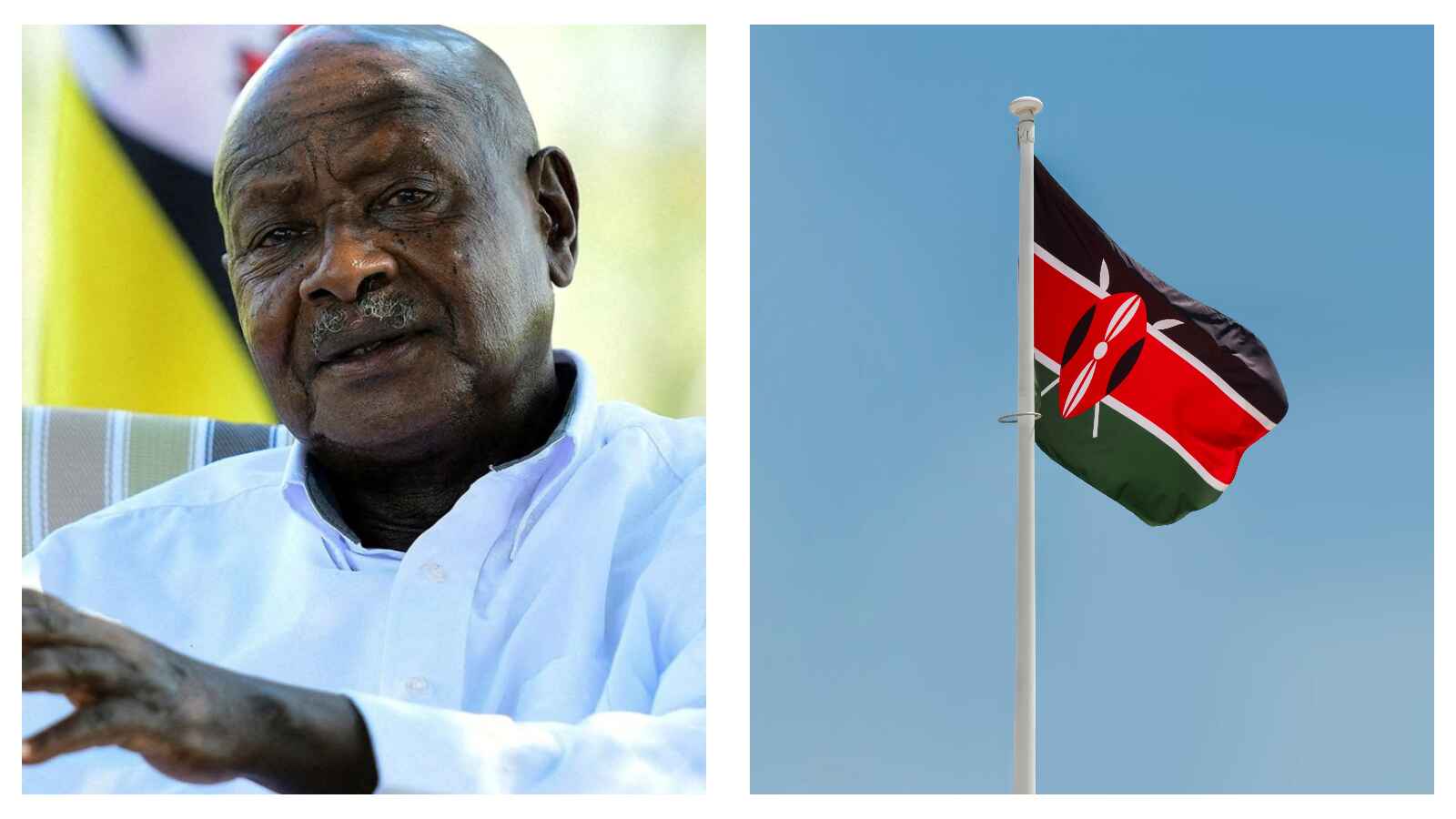 Yoweri Museveni and Uganda flag