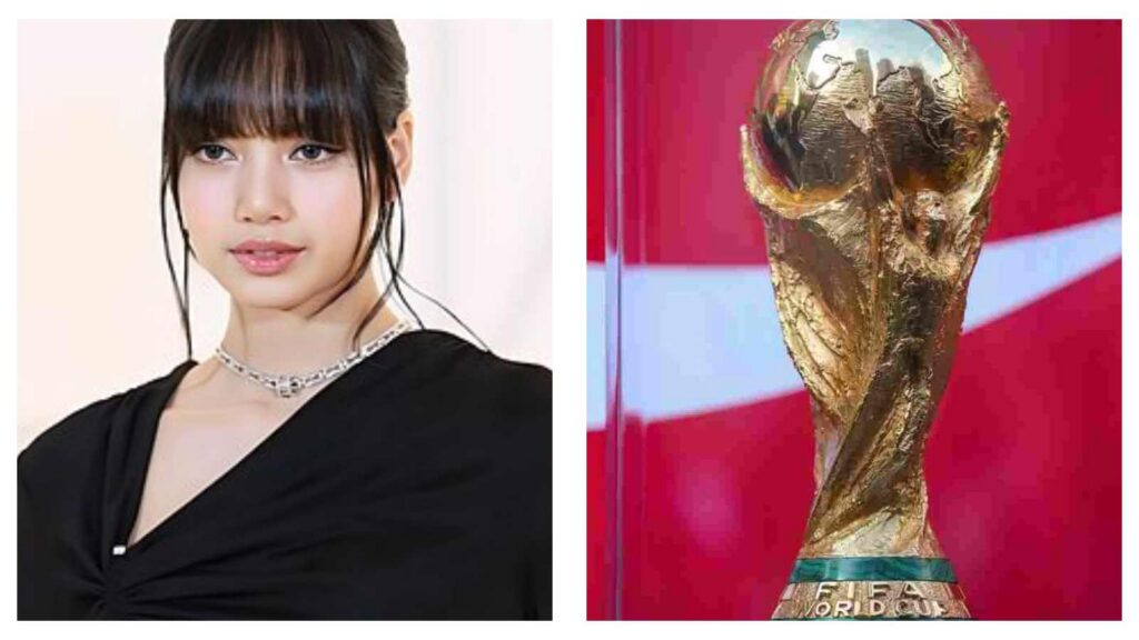 Lisa BLACKPINK and World Cup Trophy