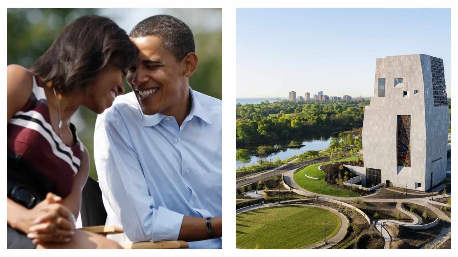 Michelle and Barack Obama and Obama Presidential Center