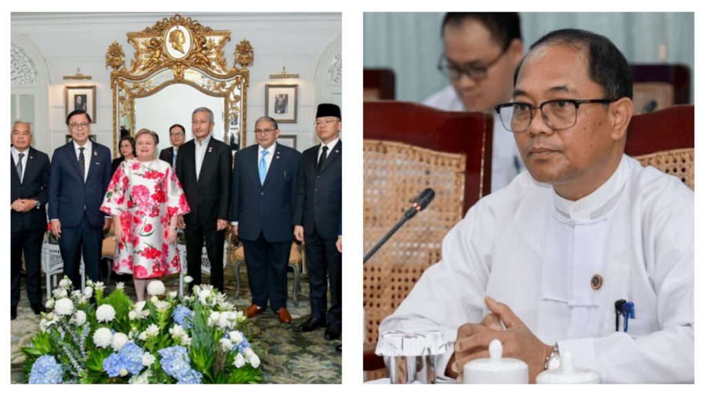 ASEAN member states' foreign ministers and Myanmar foreign minister Tin Maung Swe
