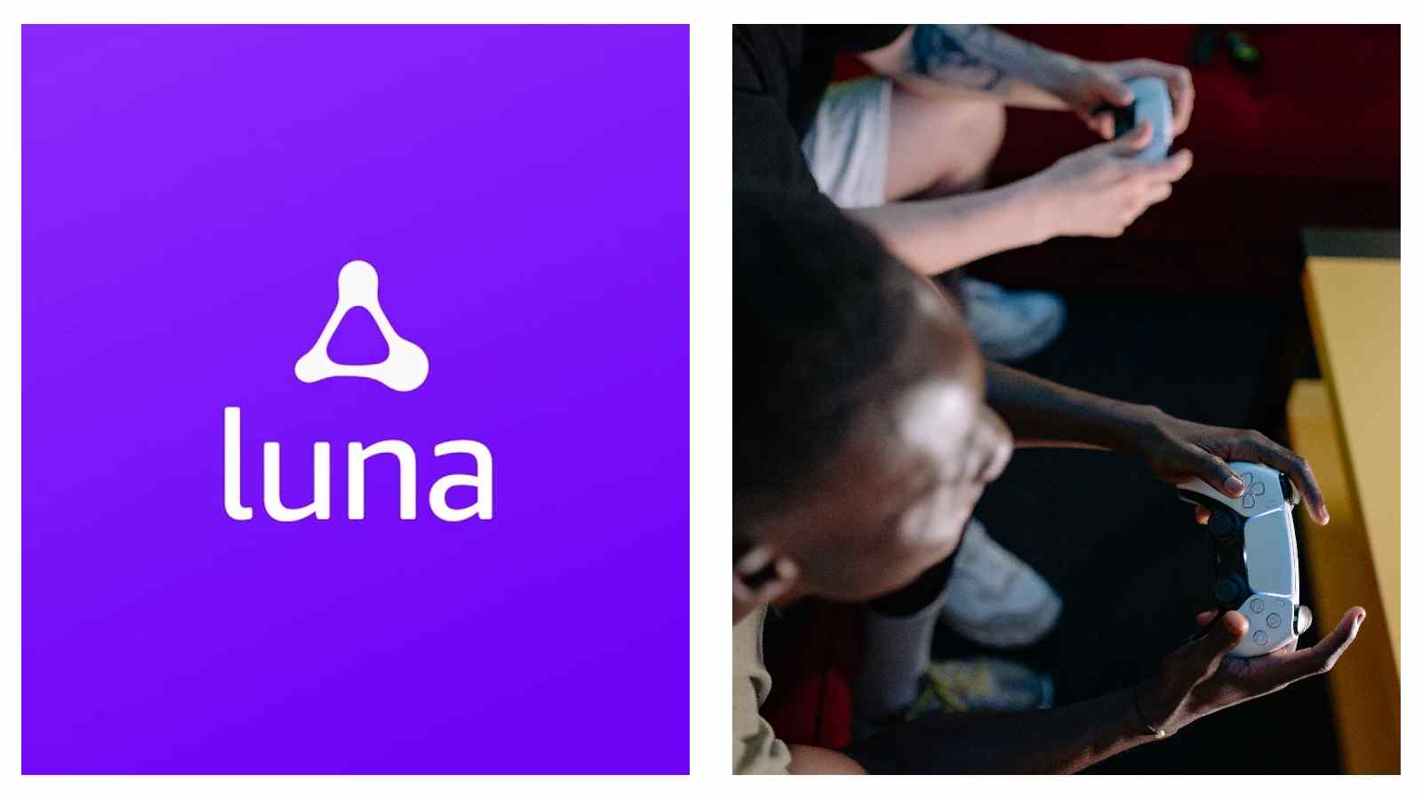 Amazon Luna logo and gamers