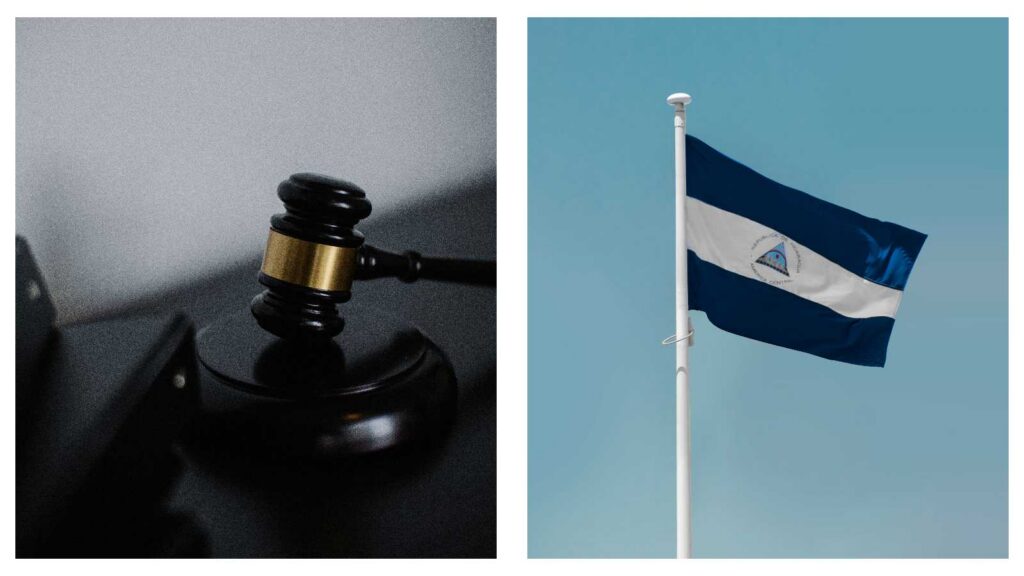 Gavel and Nicaragua flag