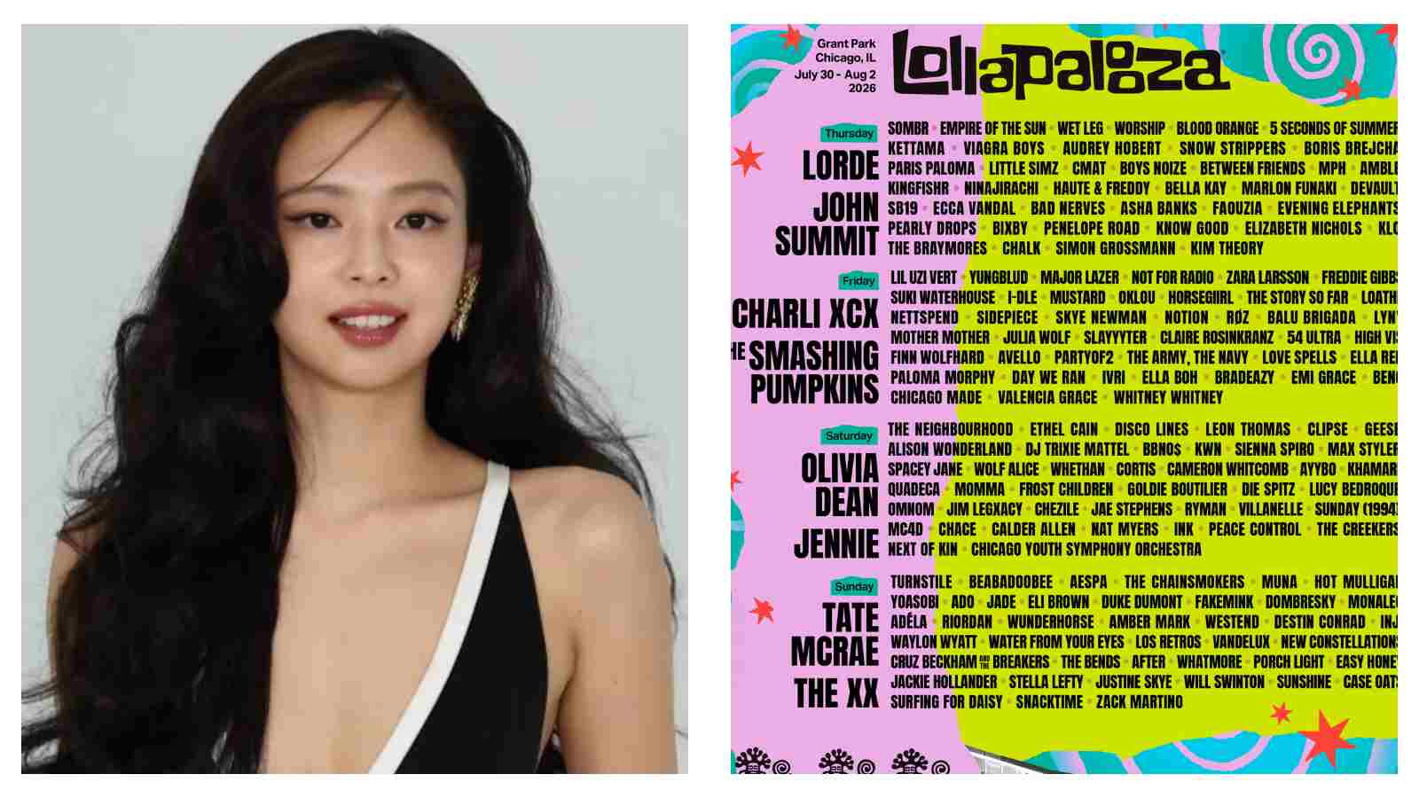 Kim Jennie Lollapalooza poster