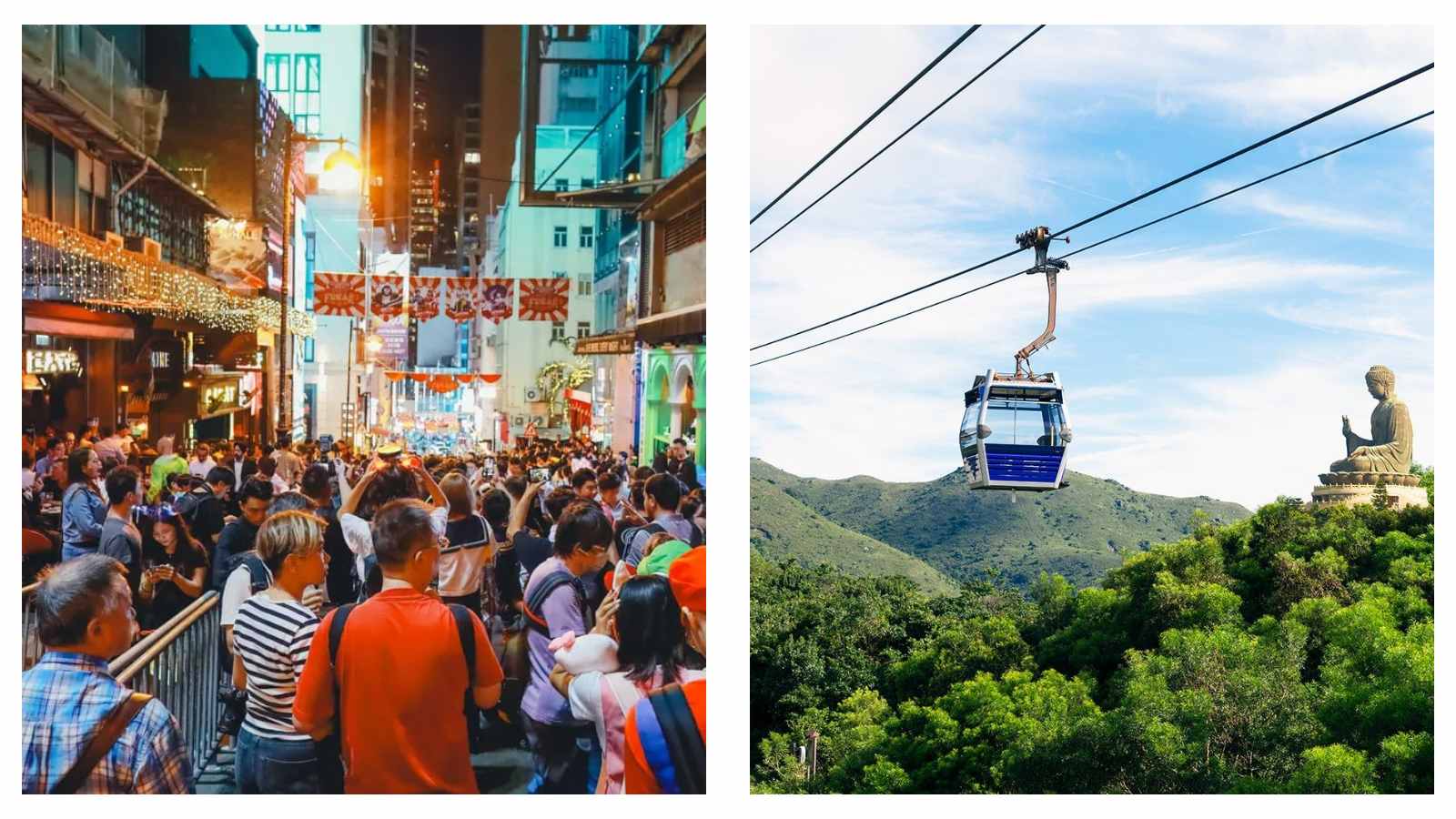 Lan Kwai Fong and Ngong Ping 360 cable car