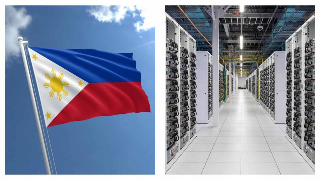 Philippines flag and AI data center
