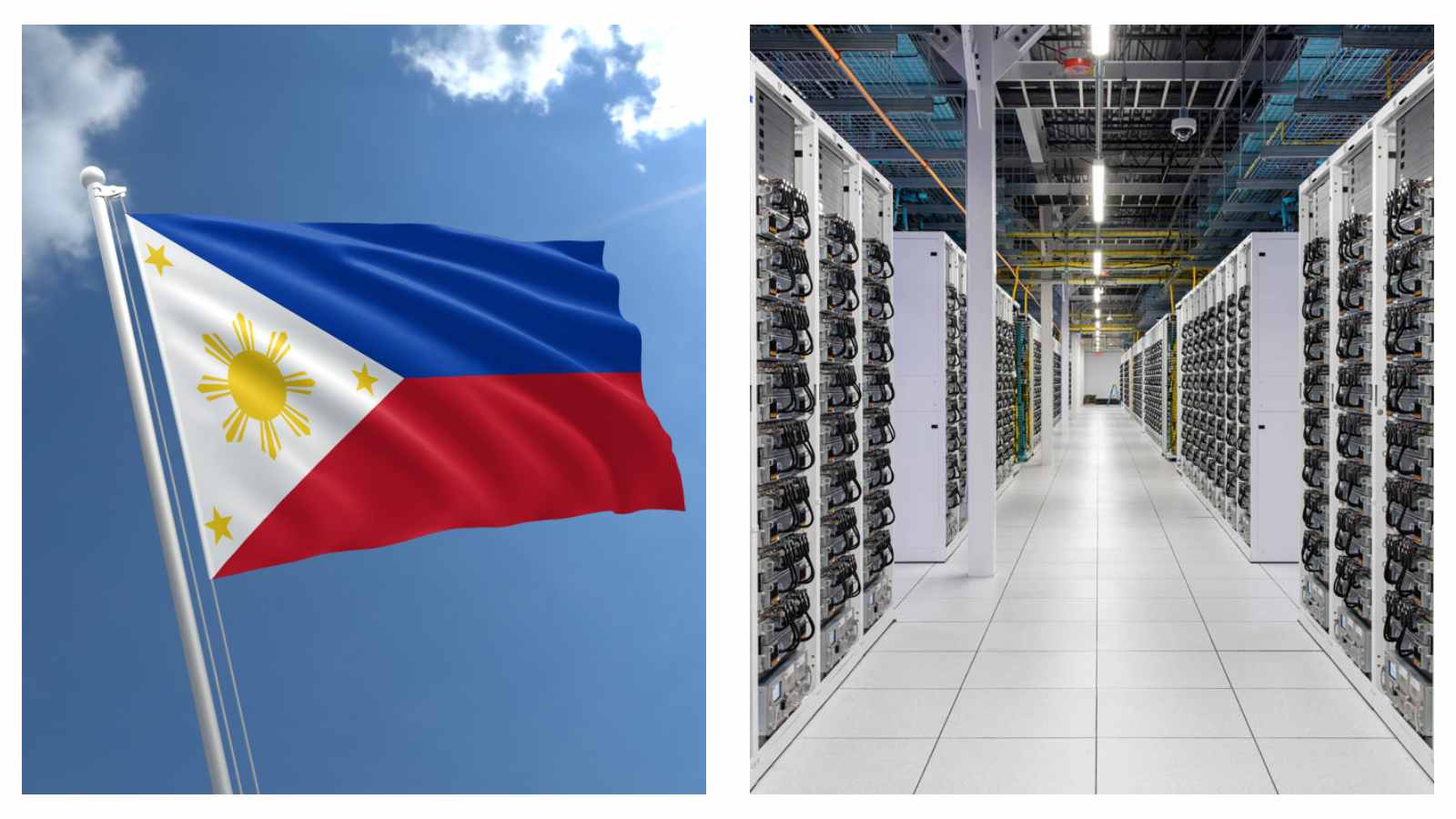 Philippines flag and AI data center