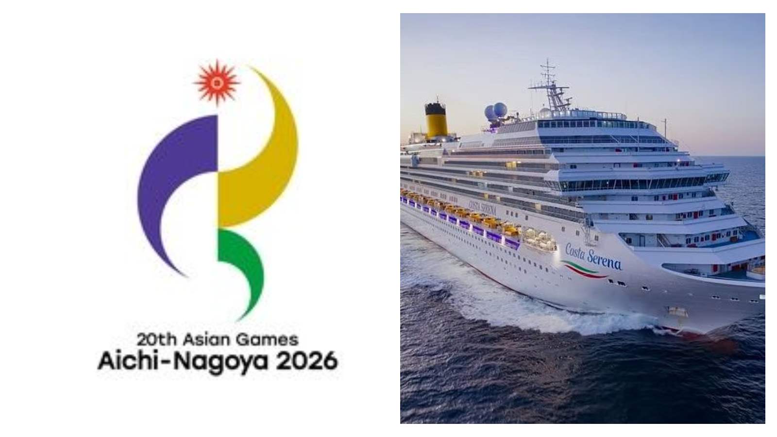 Asian Games logo and Costa Serena Cruise ship