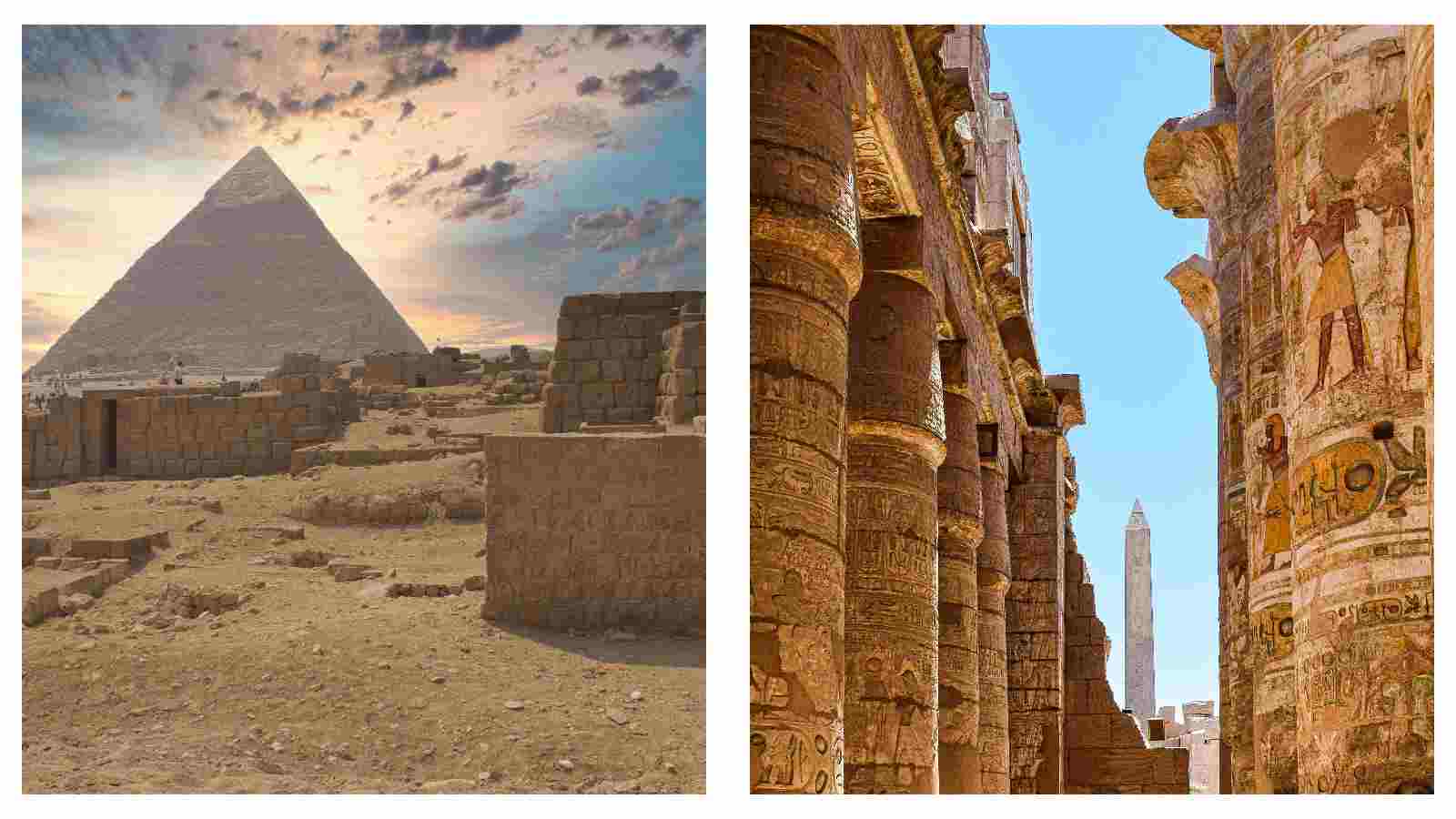 Egypt pyramids and Karnac temple