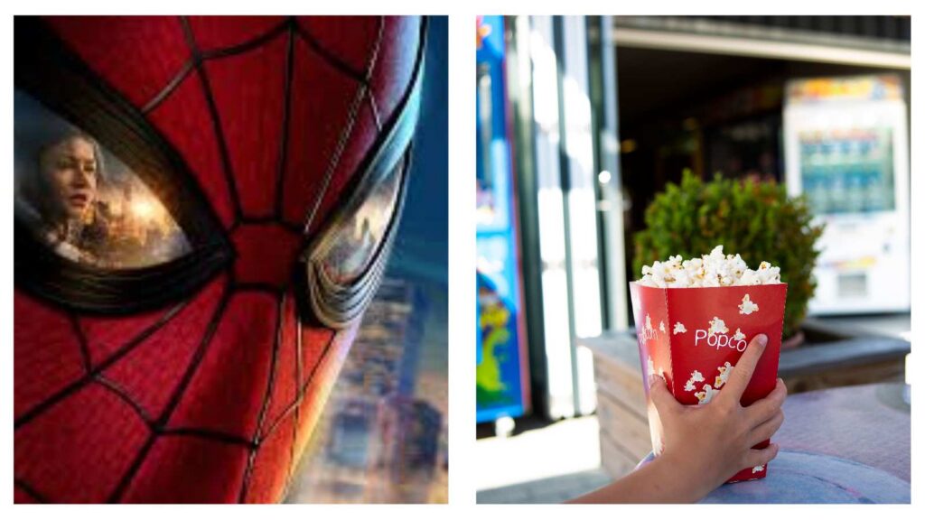 Spider-Man and movie popcorn