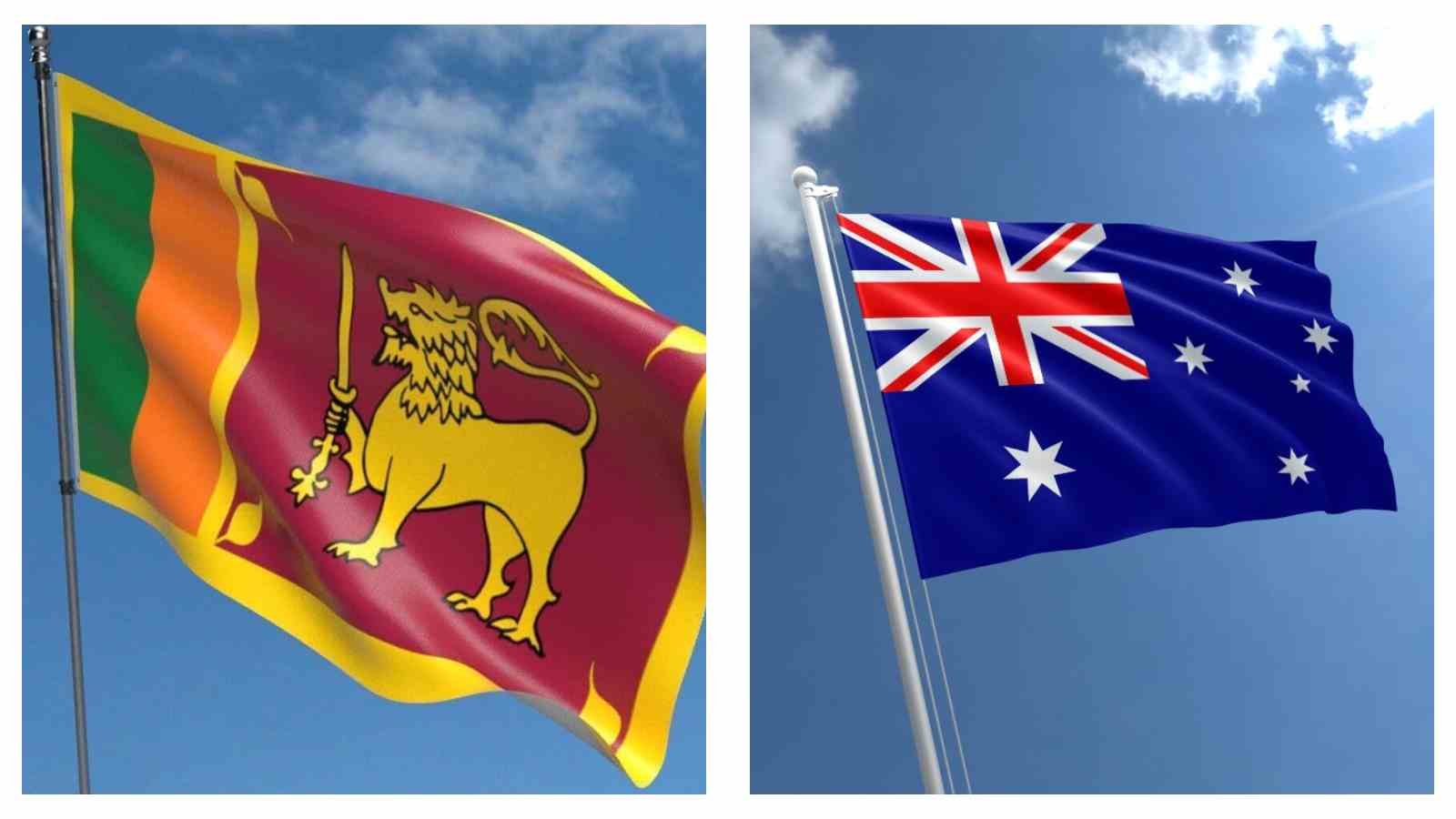 Sri Lanka flag and Australia flag