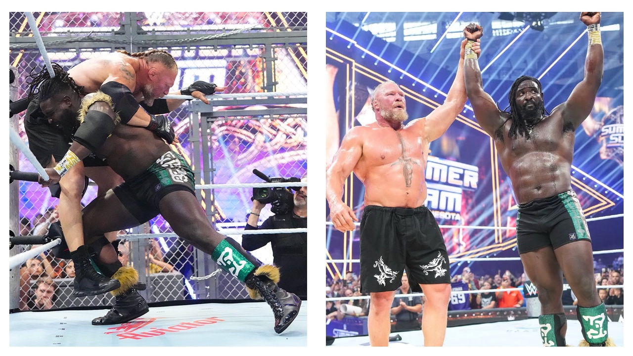 WWE Oba Femi Brock Lesnar Hell in a Cell