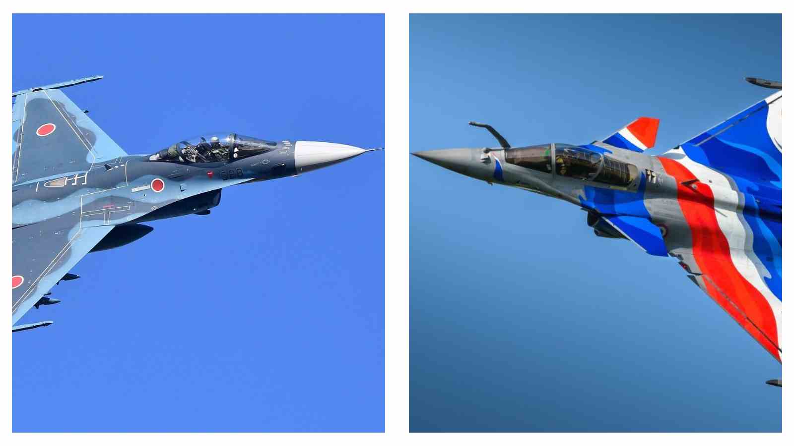 France's Rafale jets flew alongside Japanese F-2 fighters