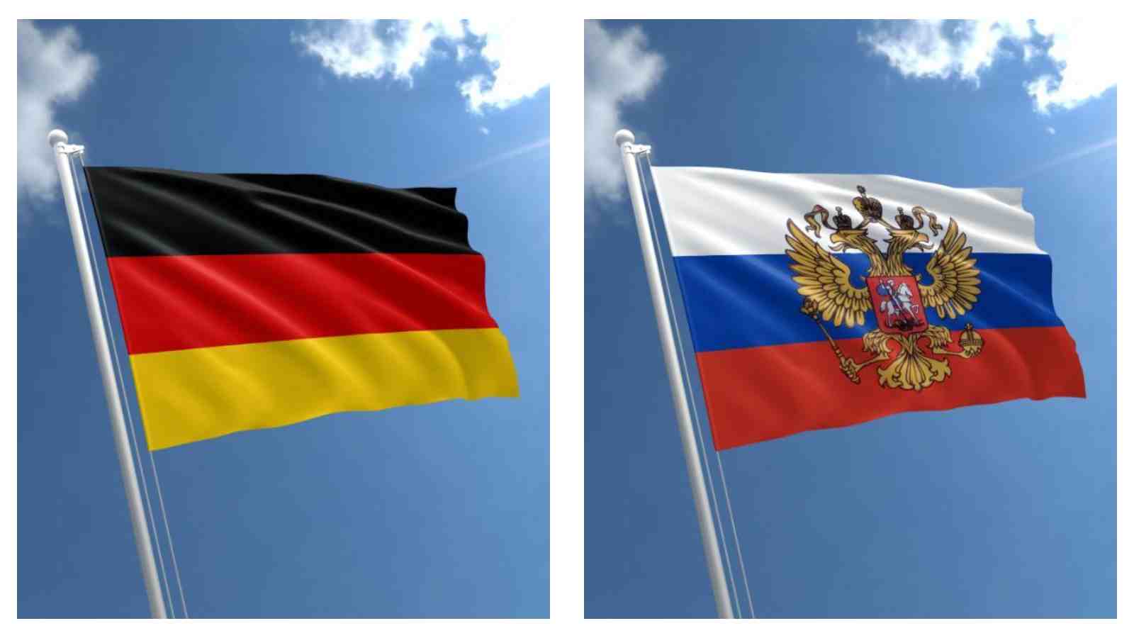 Germany and Russia flags