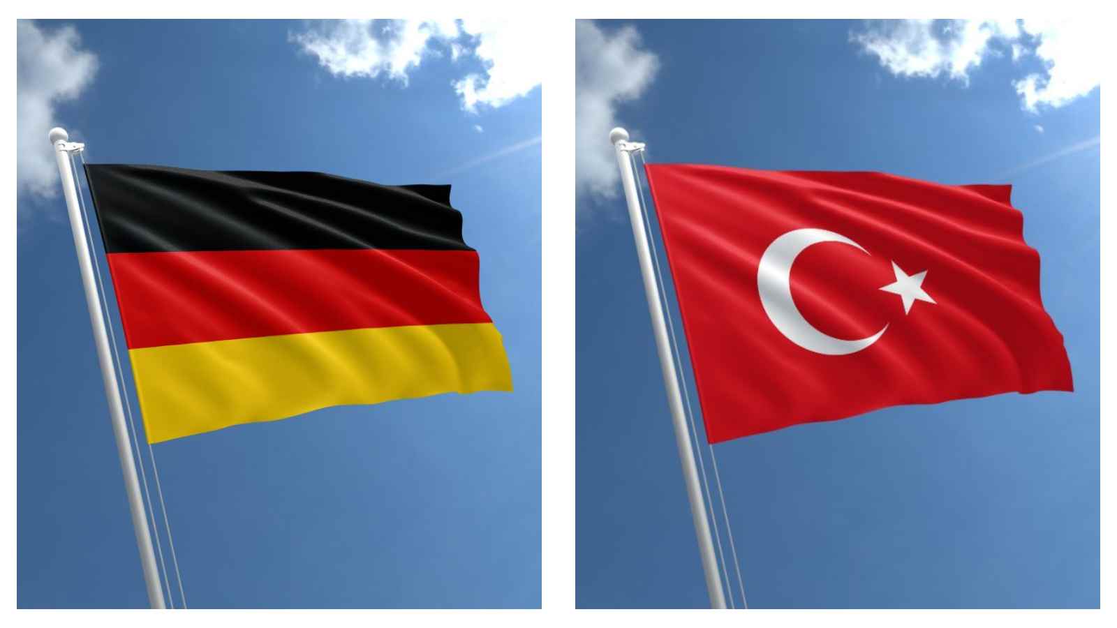 Germany flag and Turkey flag