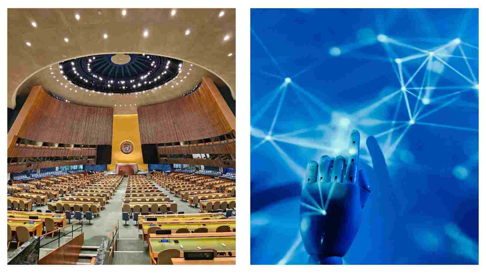 UN Hall and Robot hand