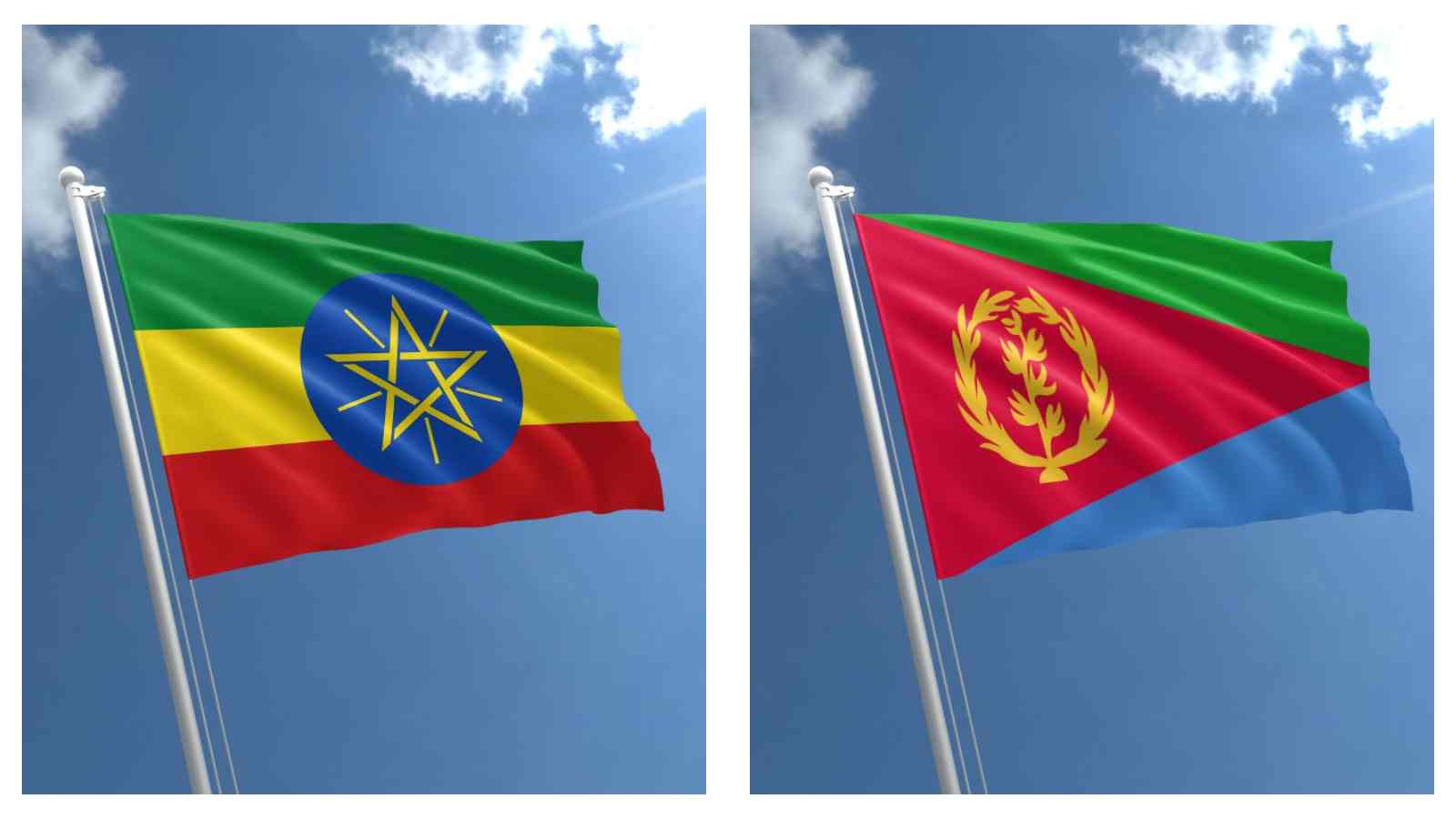 Ethiopia and Eritrea flags