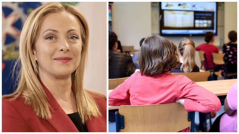 Giorgia Meloni and classroom