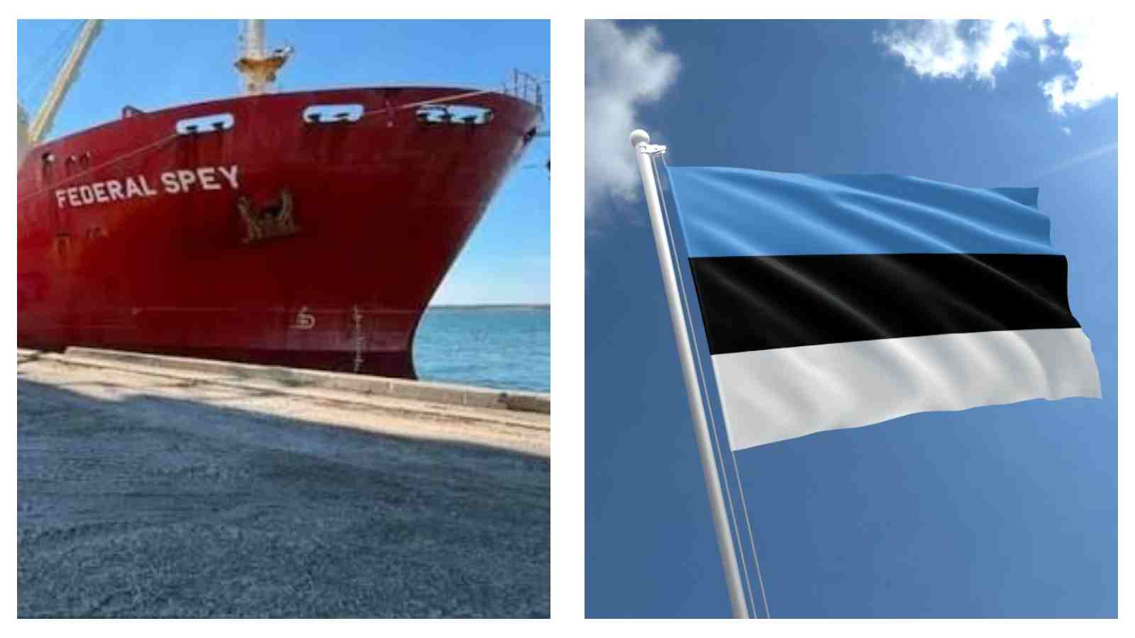 Grain shipped Estonia flag