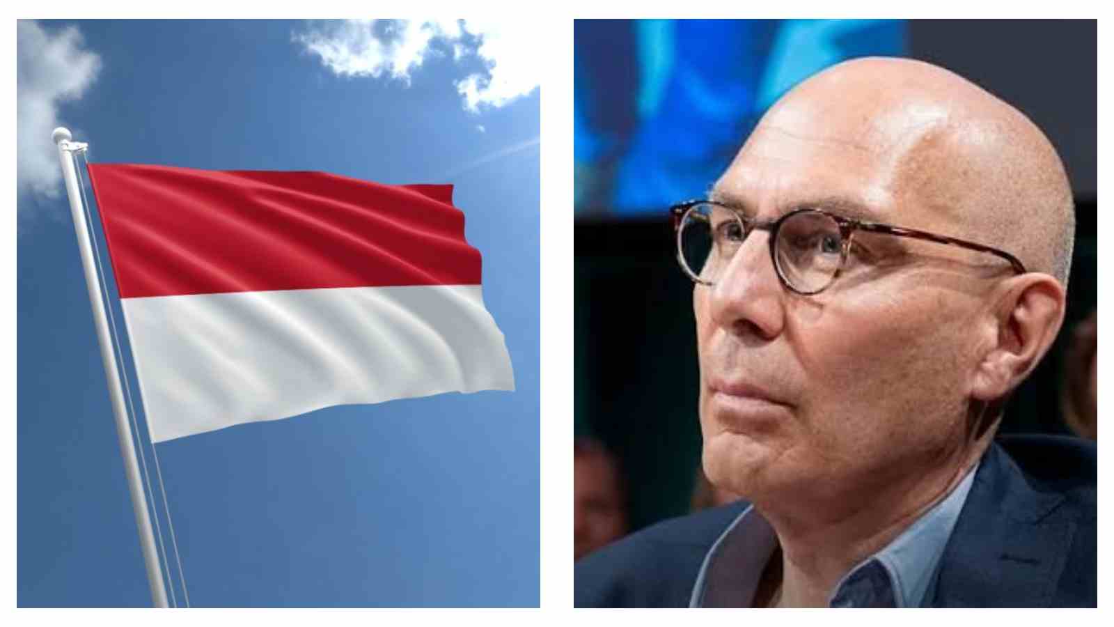 Indonesia flag and United Nations rights chief Volker Turk